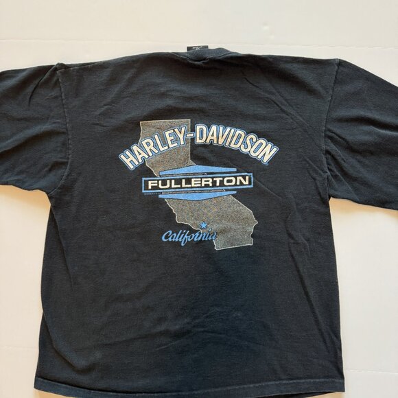 Vintage Y2K Harley Davidson 2000 Eagle USA Fullerton CA Large Black Long Sleeve - Picture 3 of 8